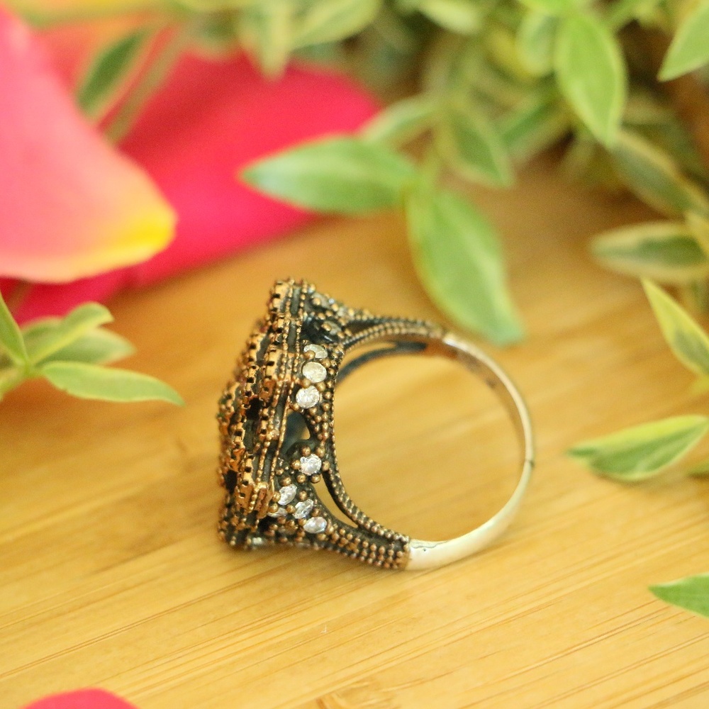 Sterling Silver Ruby, Emerald and Topaz S 7.25 - Picture 2 of 8